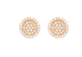 Classy Design Round Shape Rose Gold Colour 925 Sterling Silver Earrings studded with CZ